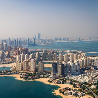 © Valentin Pacaut / The Explorers

2022, The Explorers, Qatar, aerial, Doha, The Pearl