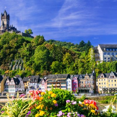 Travel in Germany - river cruises in Rhein river, beautiful medieval Cochem town