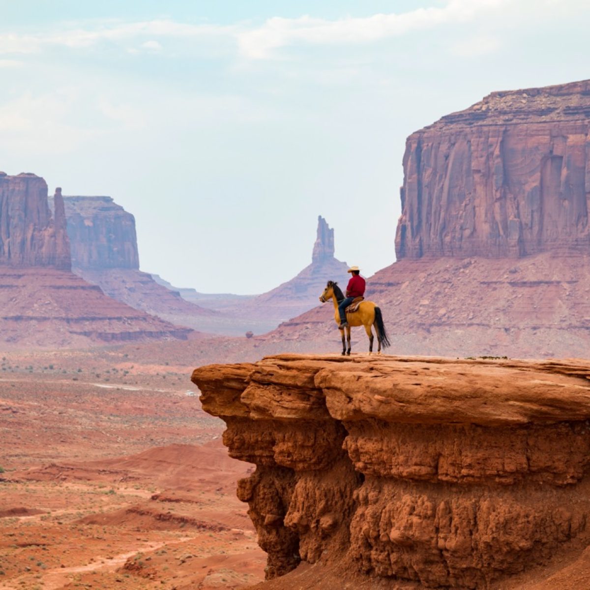 Cowboy looking at the horizon, Monument Valley Navajo Tribal Park